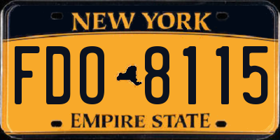 NY license plate FDO8115