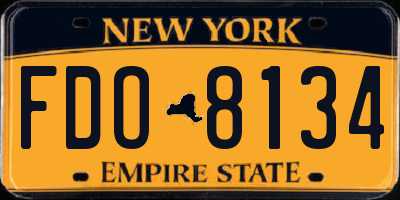 NY license plate FDO8134
