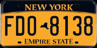 NY license plate FDO8138