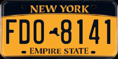 NY license plate FDO8141