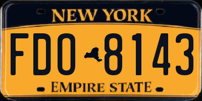 NY license plate FDO8143