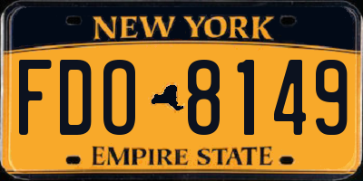 NY license plate FDO8149