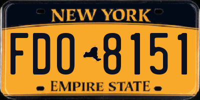 NY license plate FDO8151