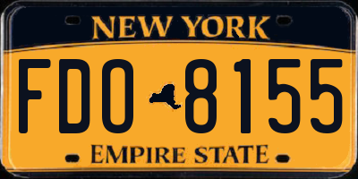 NY license plate FDO8155
