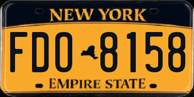 NY license plate FDO8158