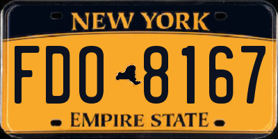 NY license plate FDO8167
