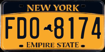 NY license plate FDO8174