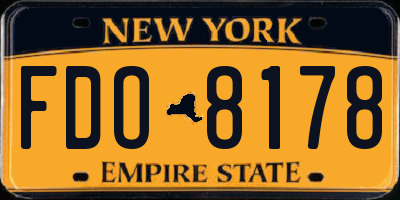 NY license plate FDO8178