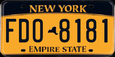 NY license plate FDO8181