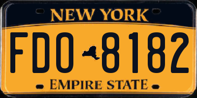 NY license plate FDO8182