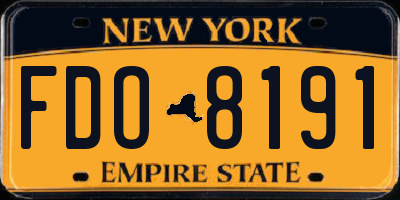 NY license plate FDO8191
