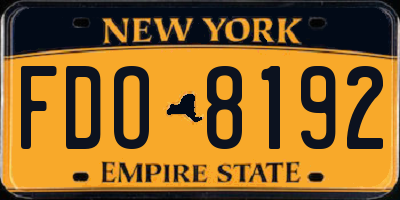 NY license plate FDO8192