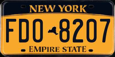 NY license plate FDO8207