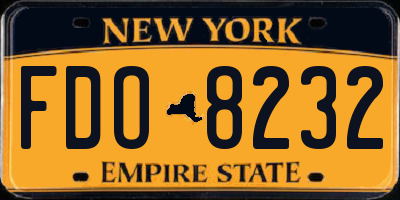 NY license plate FDO8232