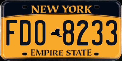 NY license plate FDO8233