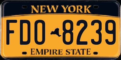 NY license plate FDO8239