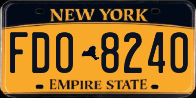 NY license plate FDO8240