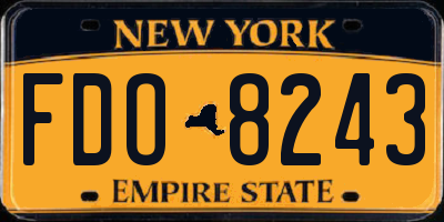 NY license plate FDO8243