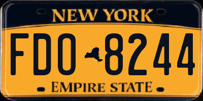 NY license plate FDO8244