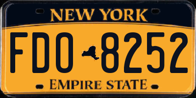 NY license plate FDO8252