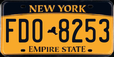 NY license plate FDO8253
