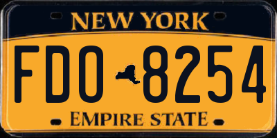 NY license plate FDO8254