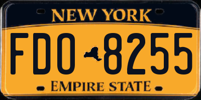 NY license plate FDO8255