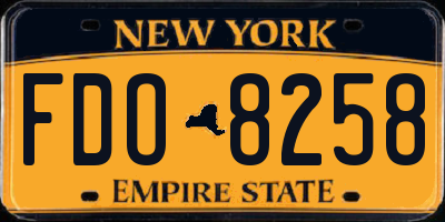 NY license plate FDO8258