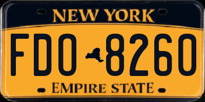 NY license plate FDO8260