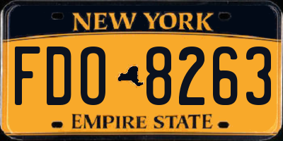 NY license plate FDO8263