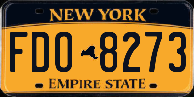 NY license plate FDO8273
