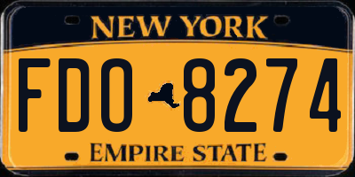 NY license plate FDO8274