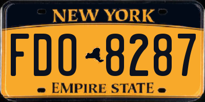 NY license plate FDO8287