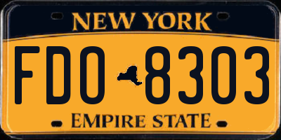 NY license plate FDO8303