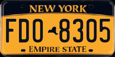 NY license plate FDO8305
