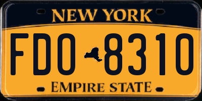 NY license plate FDO8310
