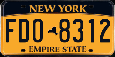 NY license plate FDO8312