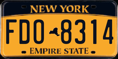 NY license plate FDO8314