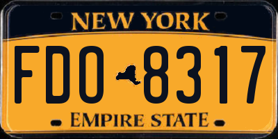 NY license plate FDO8317