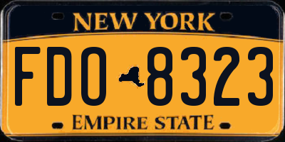 NY license plate FDO8323