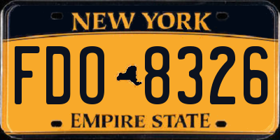 NY license plate FDO8326