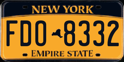 NY license plate FDO8332