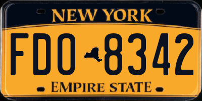 NY license plate FDO8342