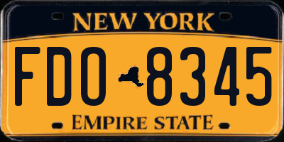 NY license plate FDO8345