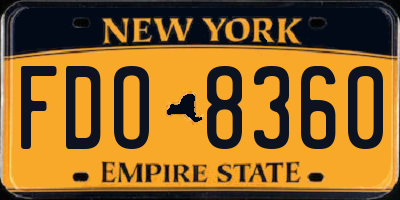 NY license plate FDO8360