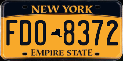 NY license plate FDO8372