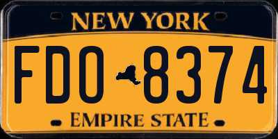 NY license plate FDO8374