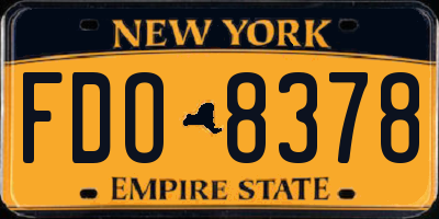 NY license plate FDO8378