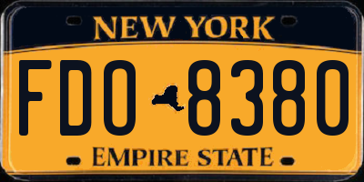 NY license plate FDO8380