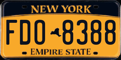 NY license plate FDO8388